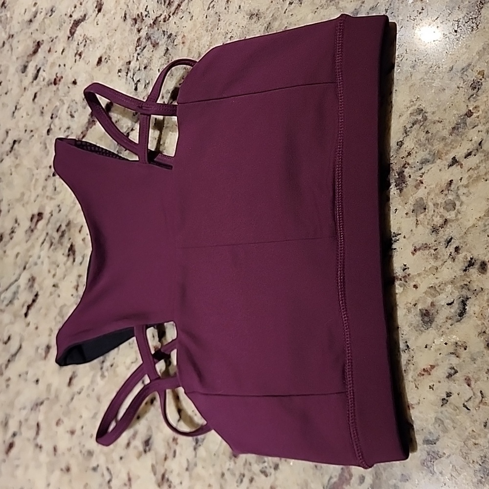Karma Sports Bra Burgundy Crop Top X-Small